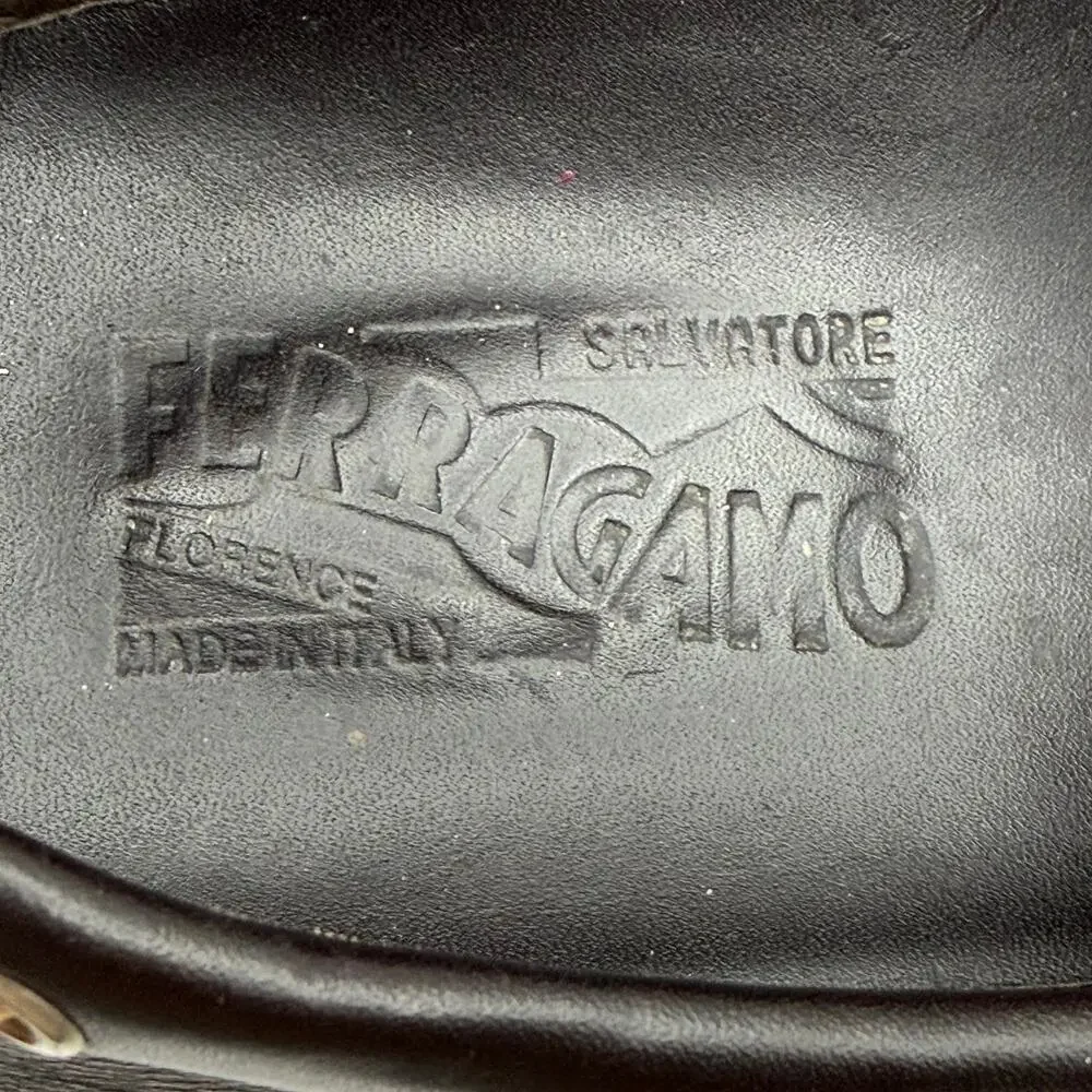 Salvatore Ferragamo Men's leather Loafer Dark Brown Size  9 1/2